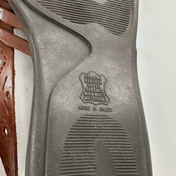 Faded Glory Tara flats size 8.5 brown leather square toe woven 80s 90s vintage - Picture 8 of 13